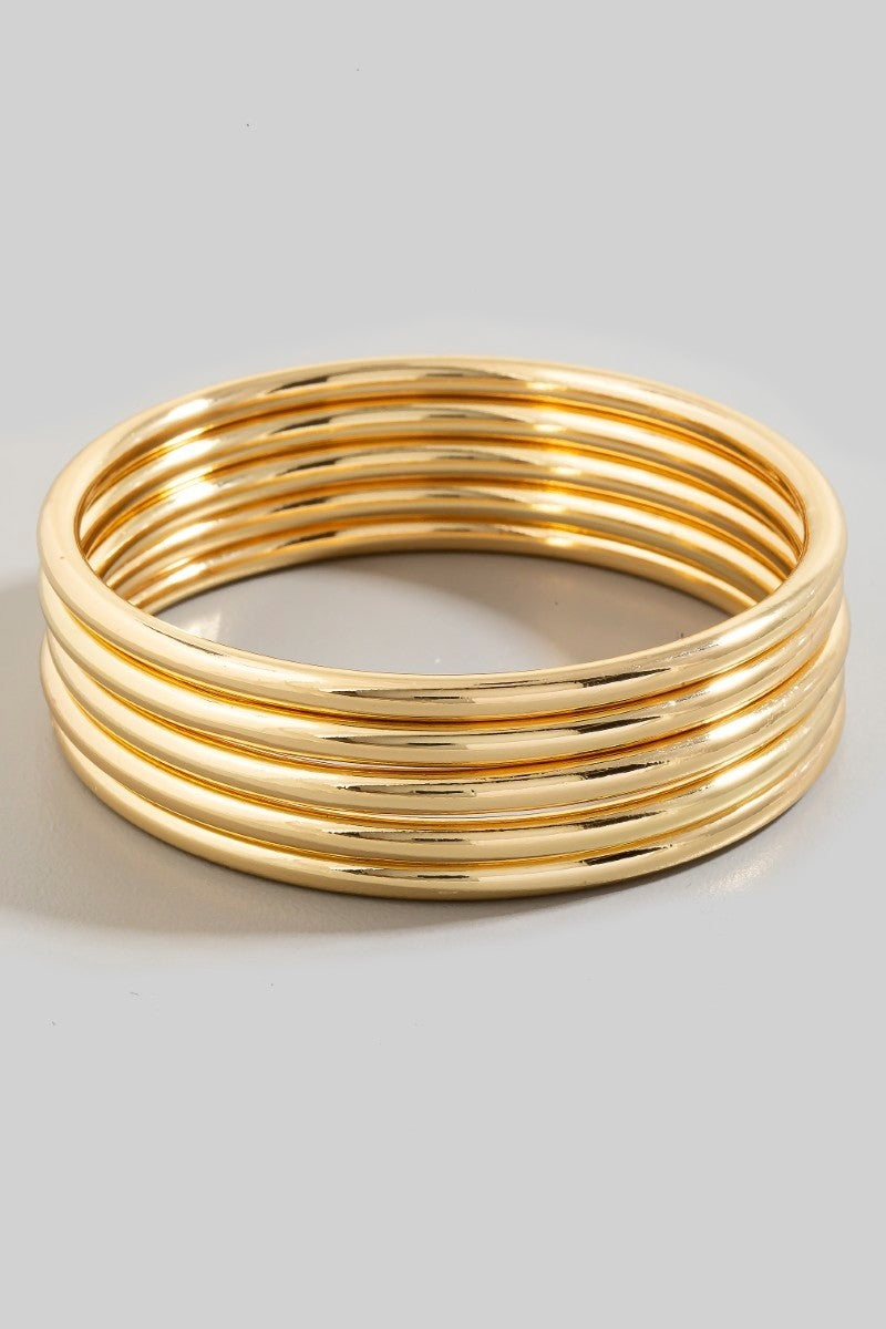 Elio Metallic Bangle Bracelet Set