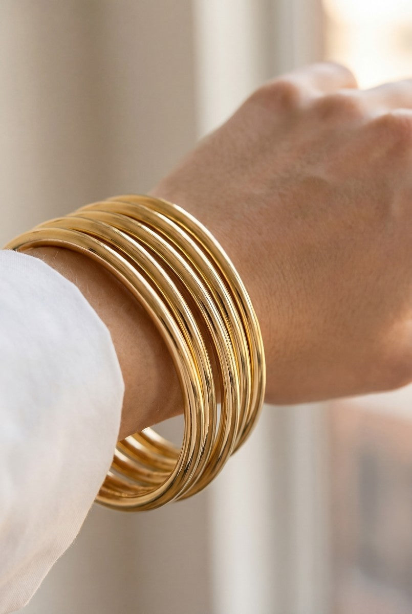 Elio Metallic Bangle Bracelet Set