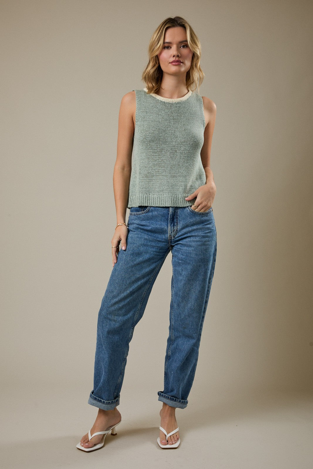 Aqua Marine Knit Tank