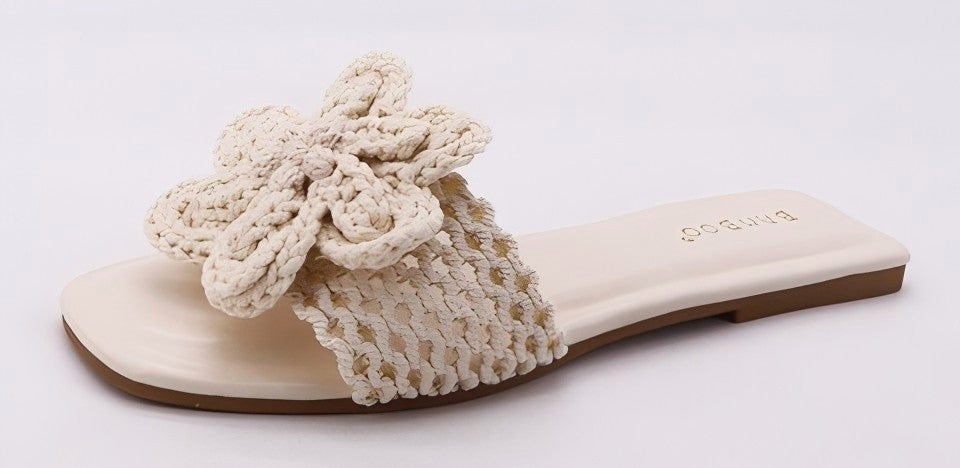Boho Flower Crochet Flat Sandals
