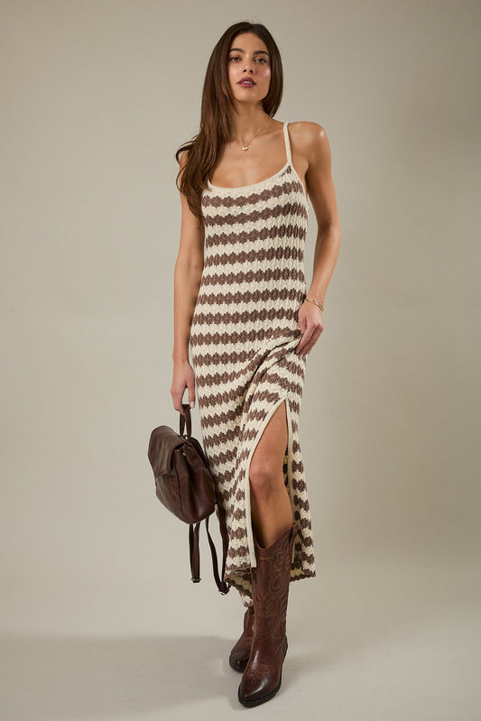 Summer Romance Sleeveless Stripe Knit Dress