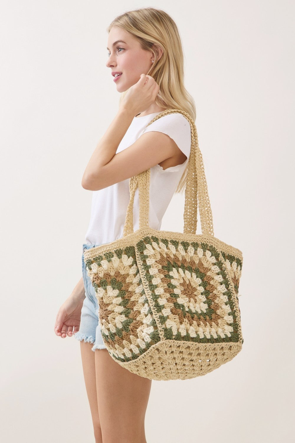 Paradise Square Pattern Tote Bag