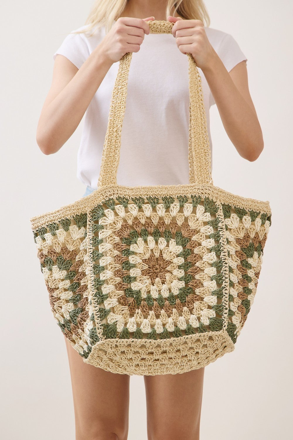 Paradise Square Pattern Tote Bag