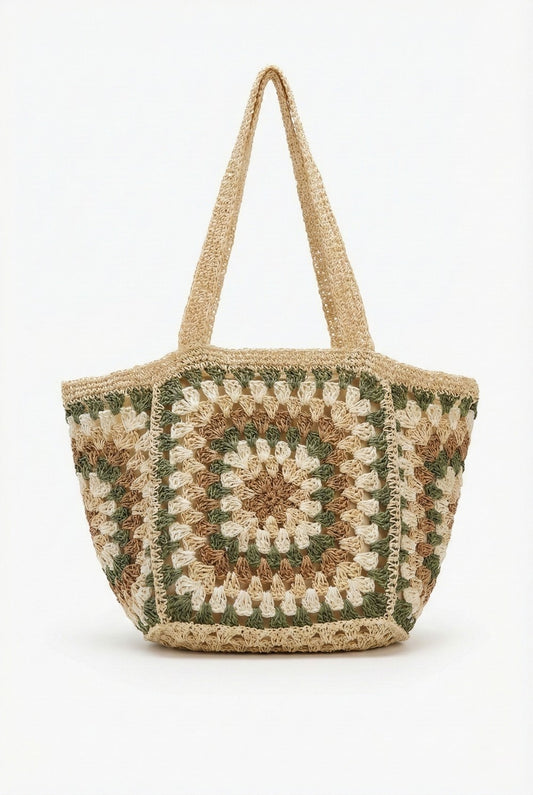 Paradise Square Pattern Tote Bag