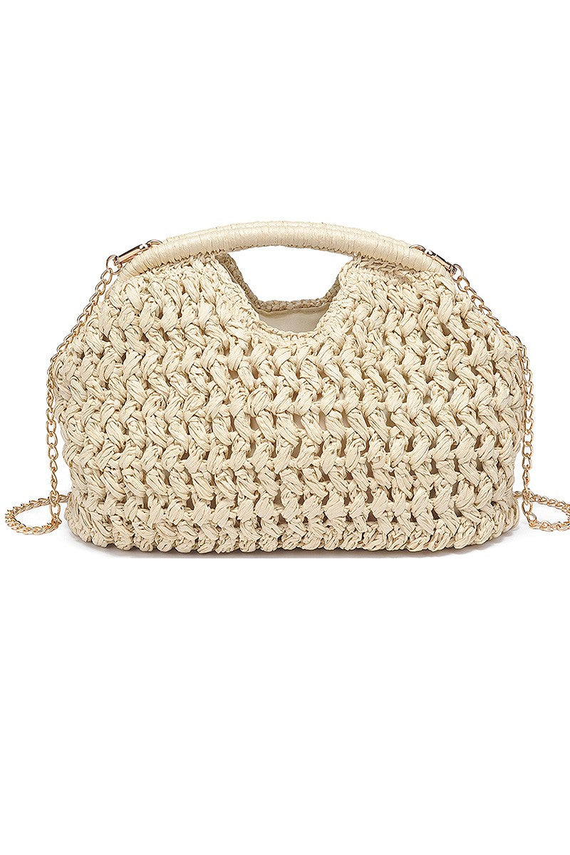 Capri Coast Straw clutch Bag