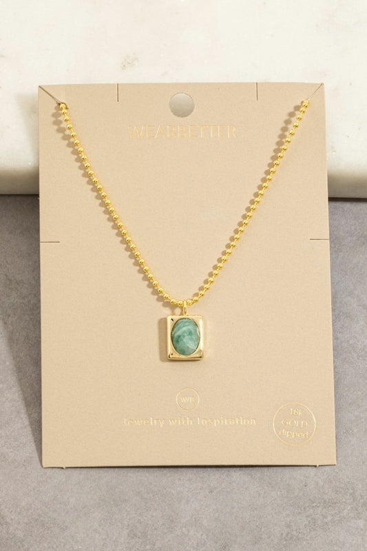 Era Faceted Oval Stone Pendant Necklace