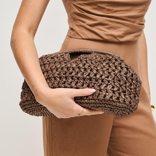 Capri Coast Straw clutch Bag