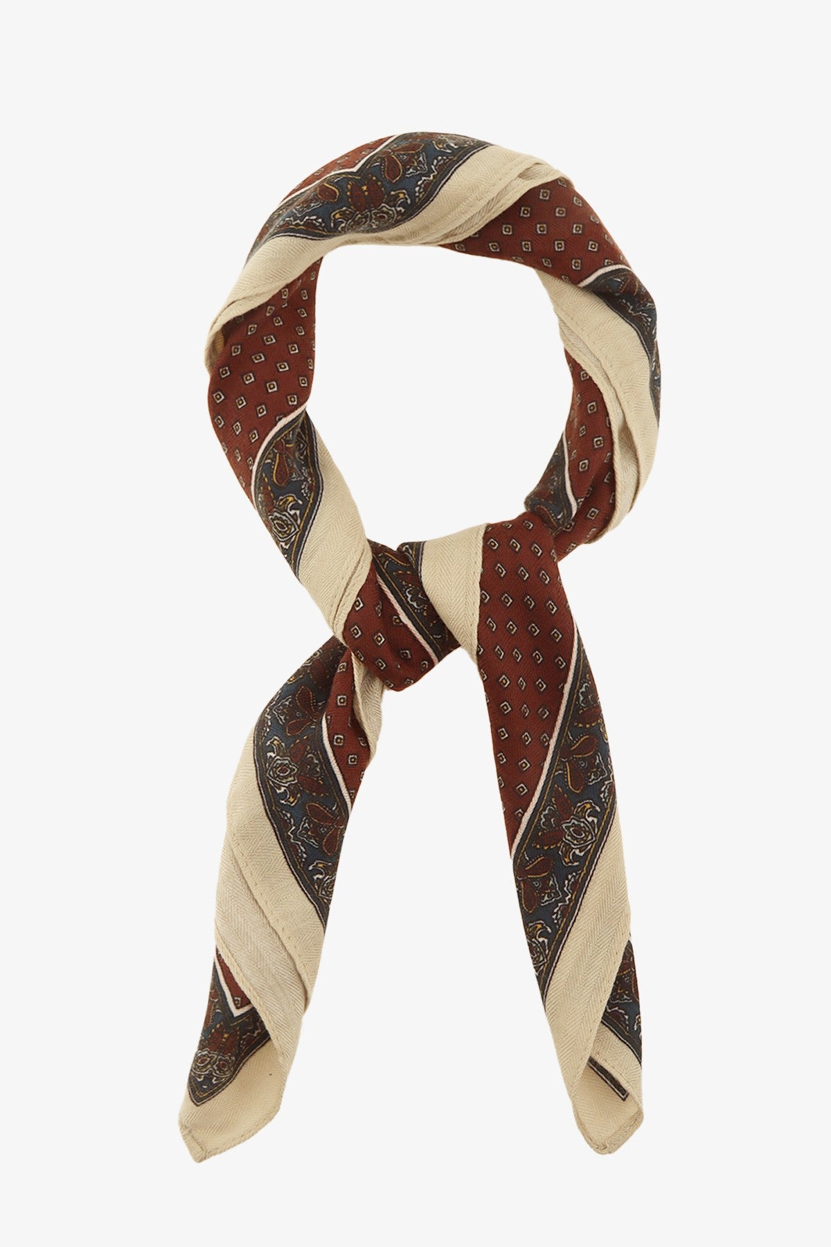 Dotted Decorative Print Border Square Scarf