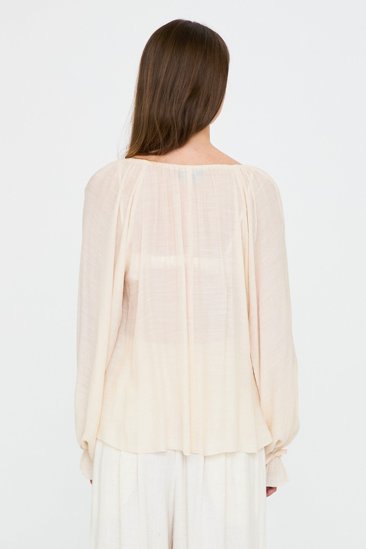 Chloe Long Sleeve Ruffle Detail Blouse