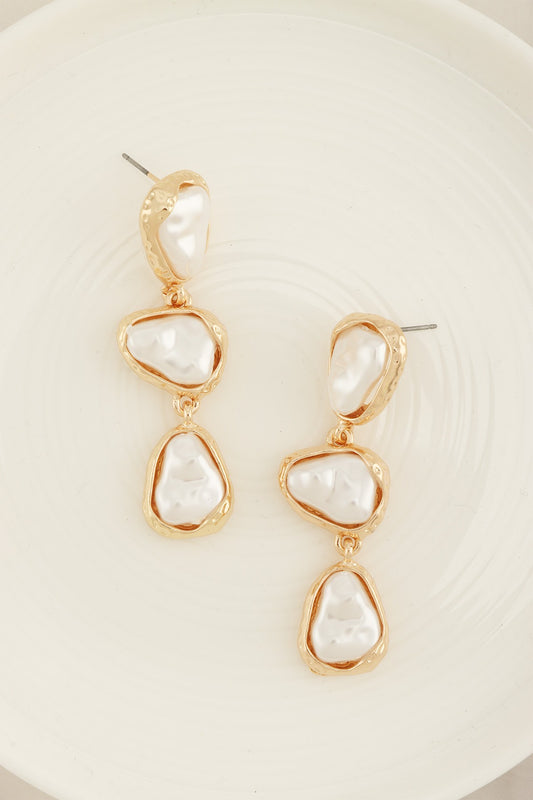 Organic Baroque Pearl Dangle Earring
