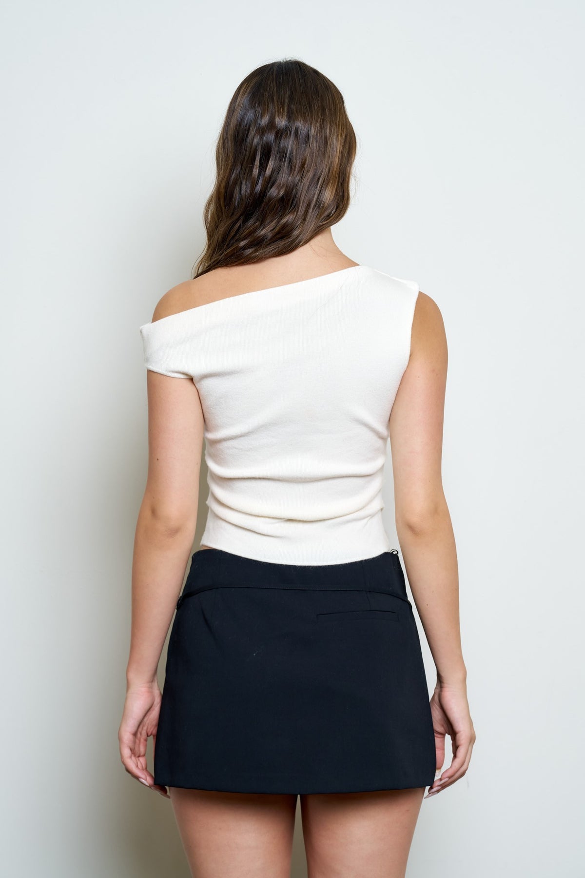 Now is the time Asymmetric Boat Neck Top