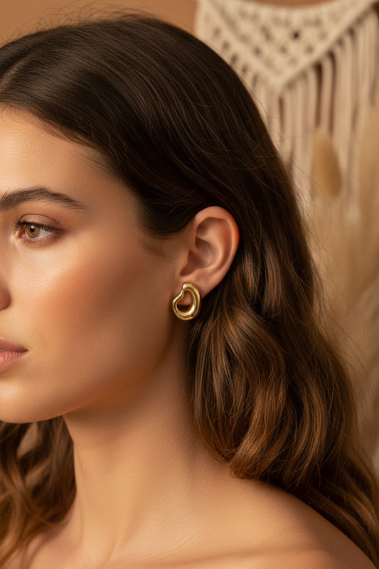 Minimalist Organic Abstract Open Stud Earrings