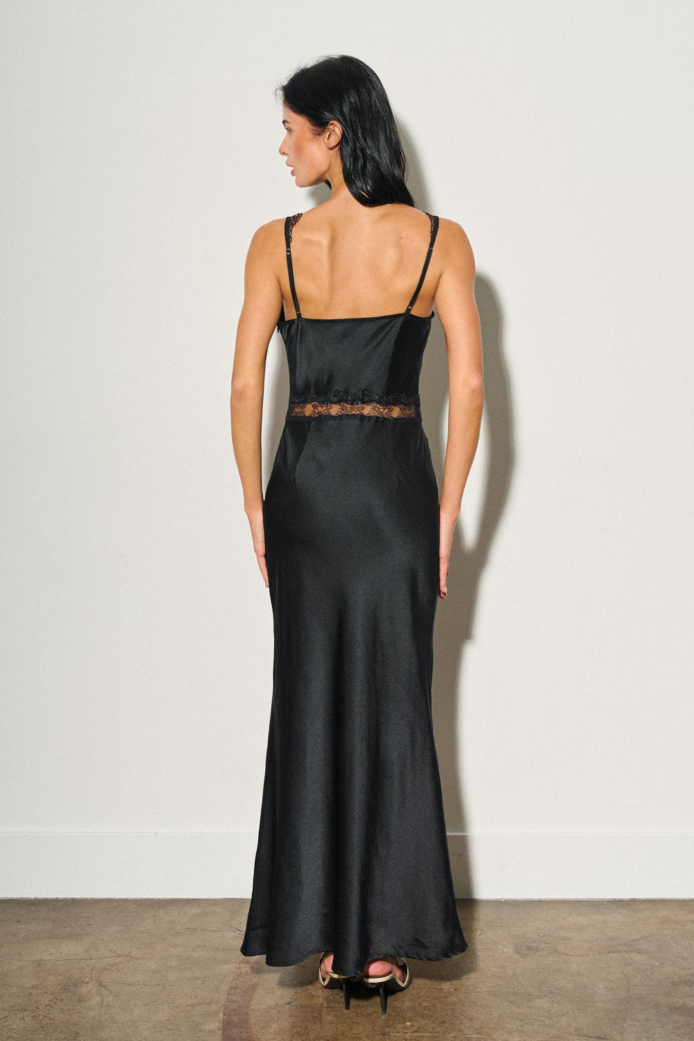 Scorpio Season Satin Maxi Dress W/ Lace Details