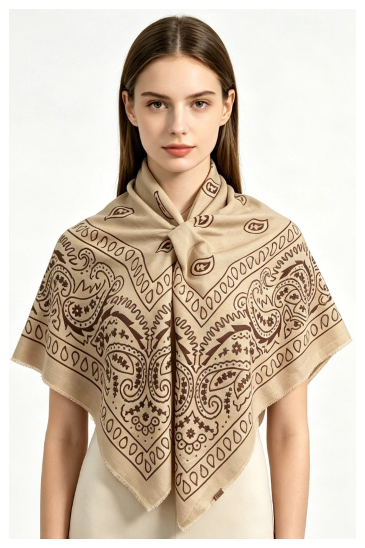 Boho Paisley  Bandana Square Neck Scarf