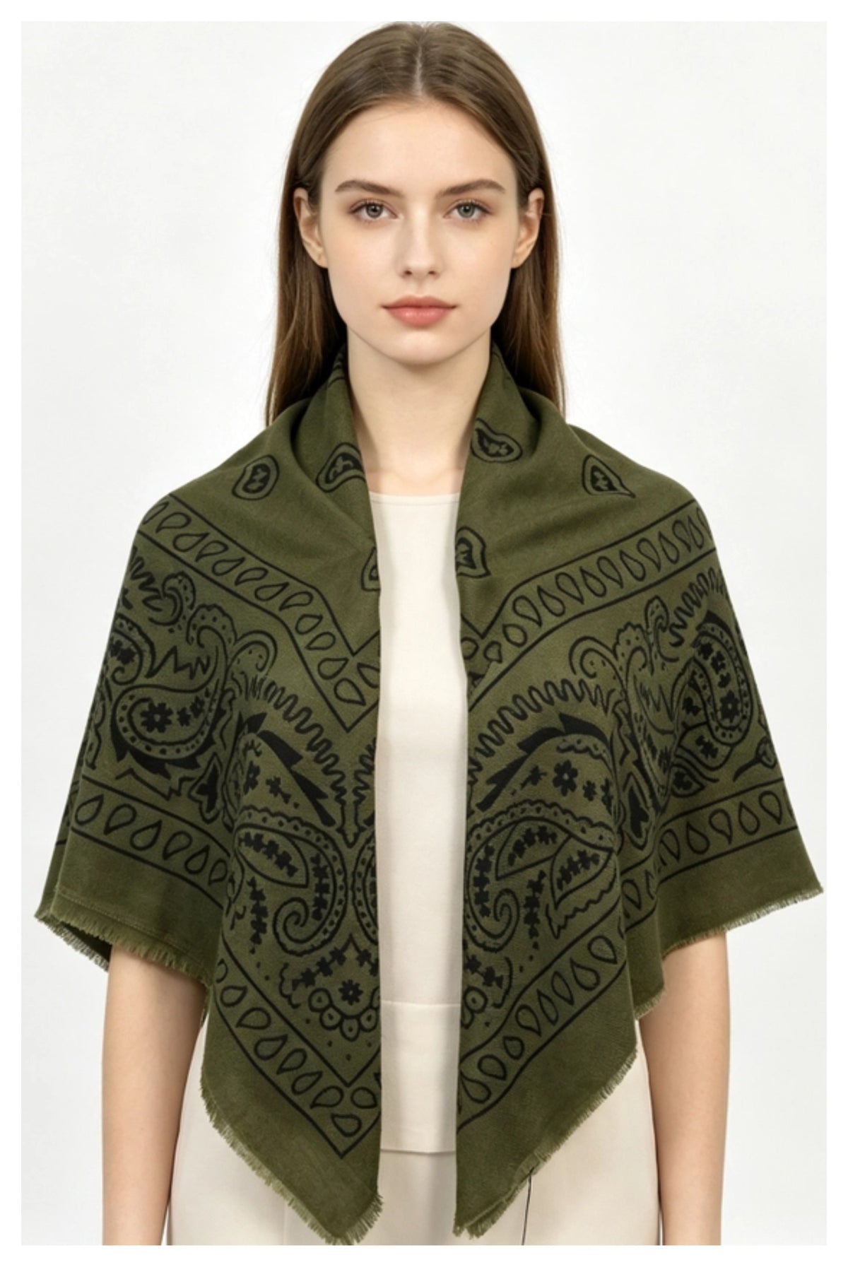 Boho Paisley  Bandana Square Neck Scarf