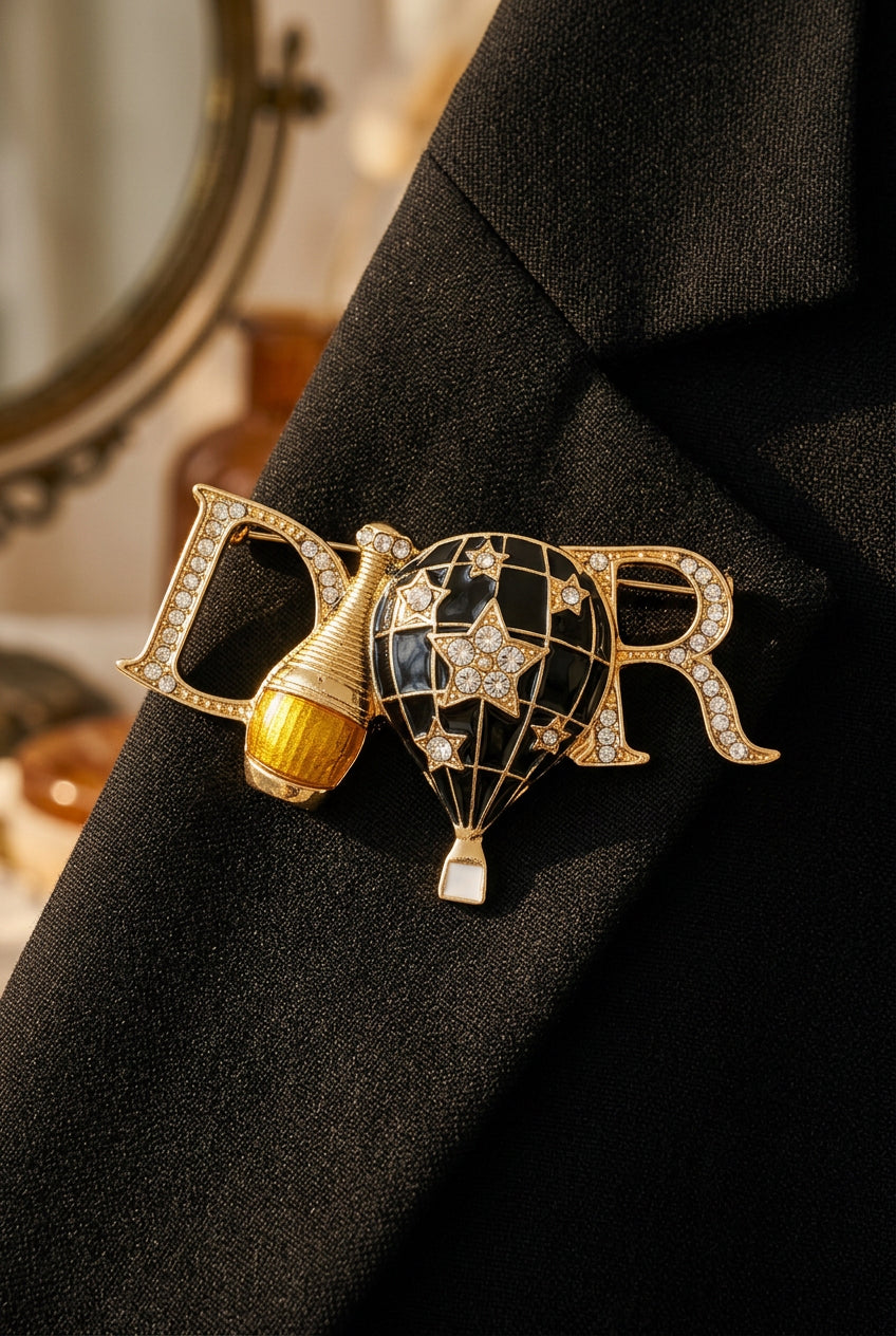 Hot Air Balloon Brooch Pin
