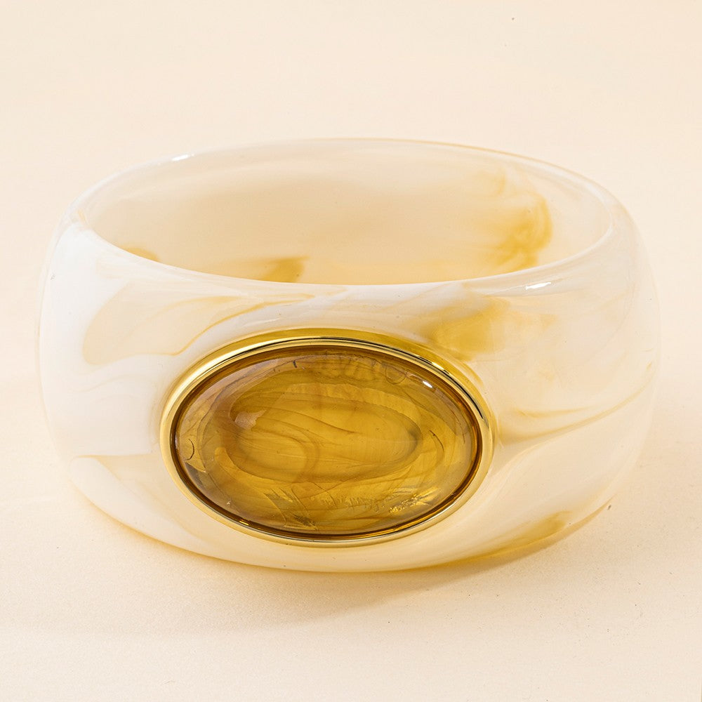 Morocco Marbled Wide Bangle Bracelet