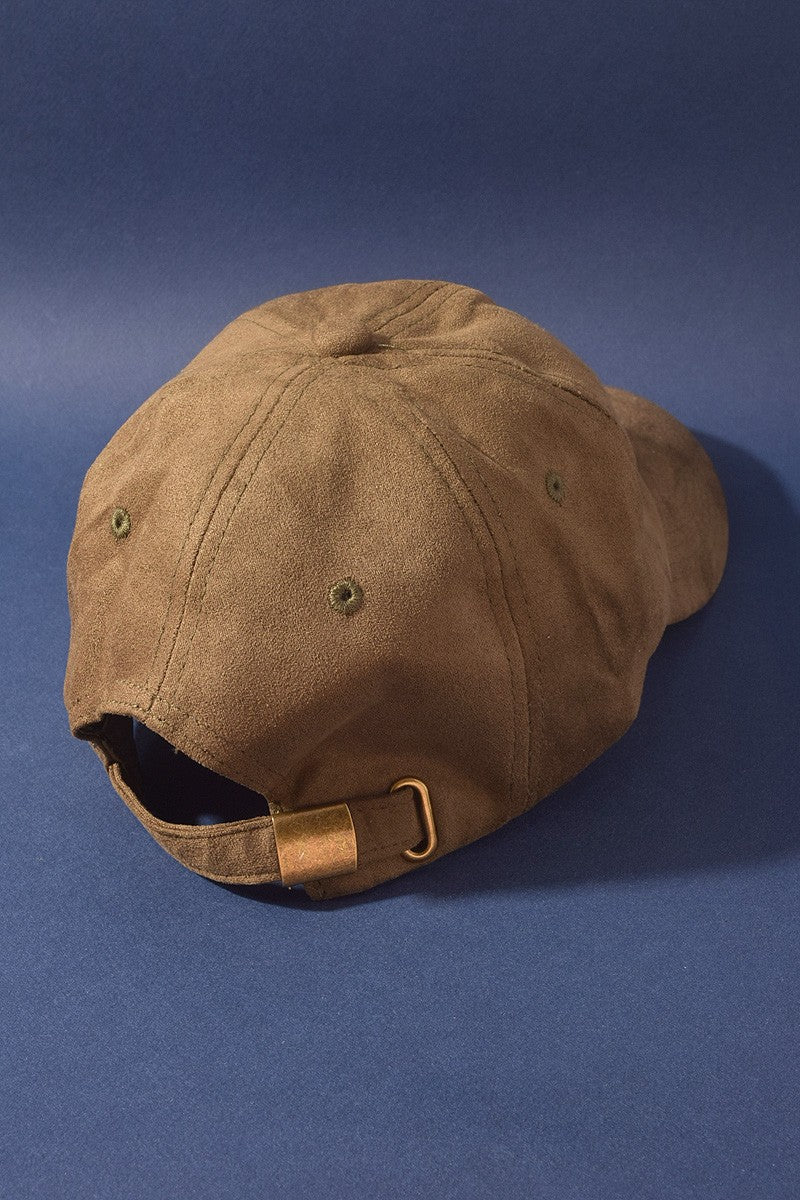 Suede LA Embroidered Baseball Cap