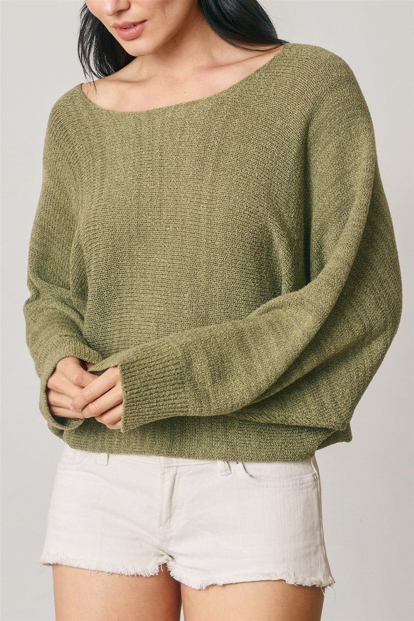 Camila Light Knit Batwing Cropped Top