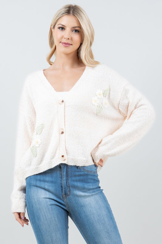 Ivory Flower Cardigan