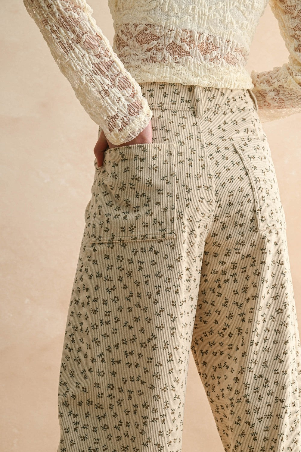 Florecitas Printed Corduroy Pants