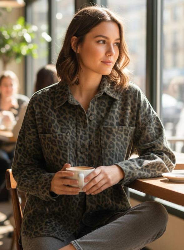 Dark Wash Animal Print Jacket