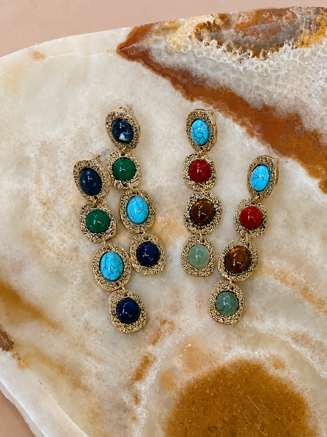 Color Cascade Drop Earrings
