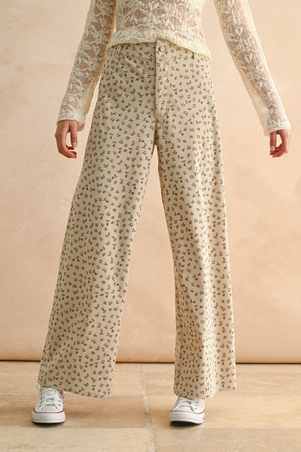 Florecitas Printed Corduroy Pants