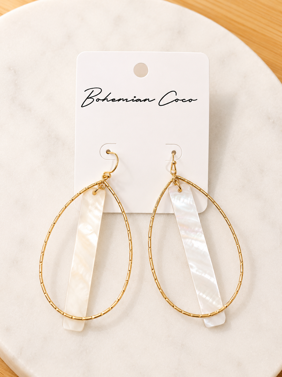 Pearl Bar Teardrop Dangles