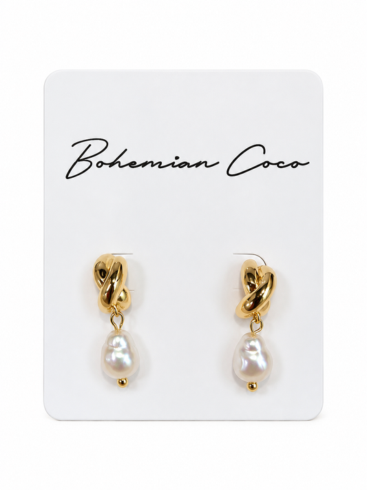 Mini Pearl Drop Huggie Earrings