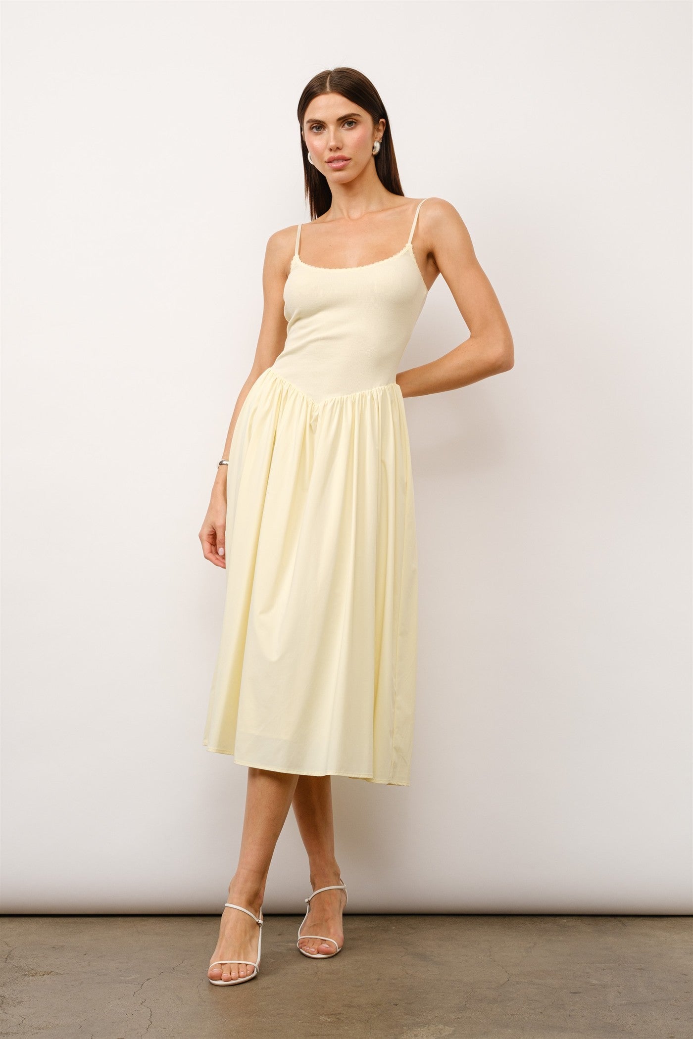 Loucia Yellow Midi Dress