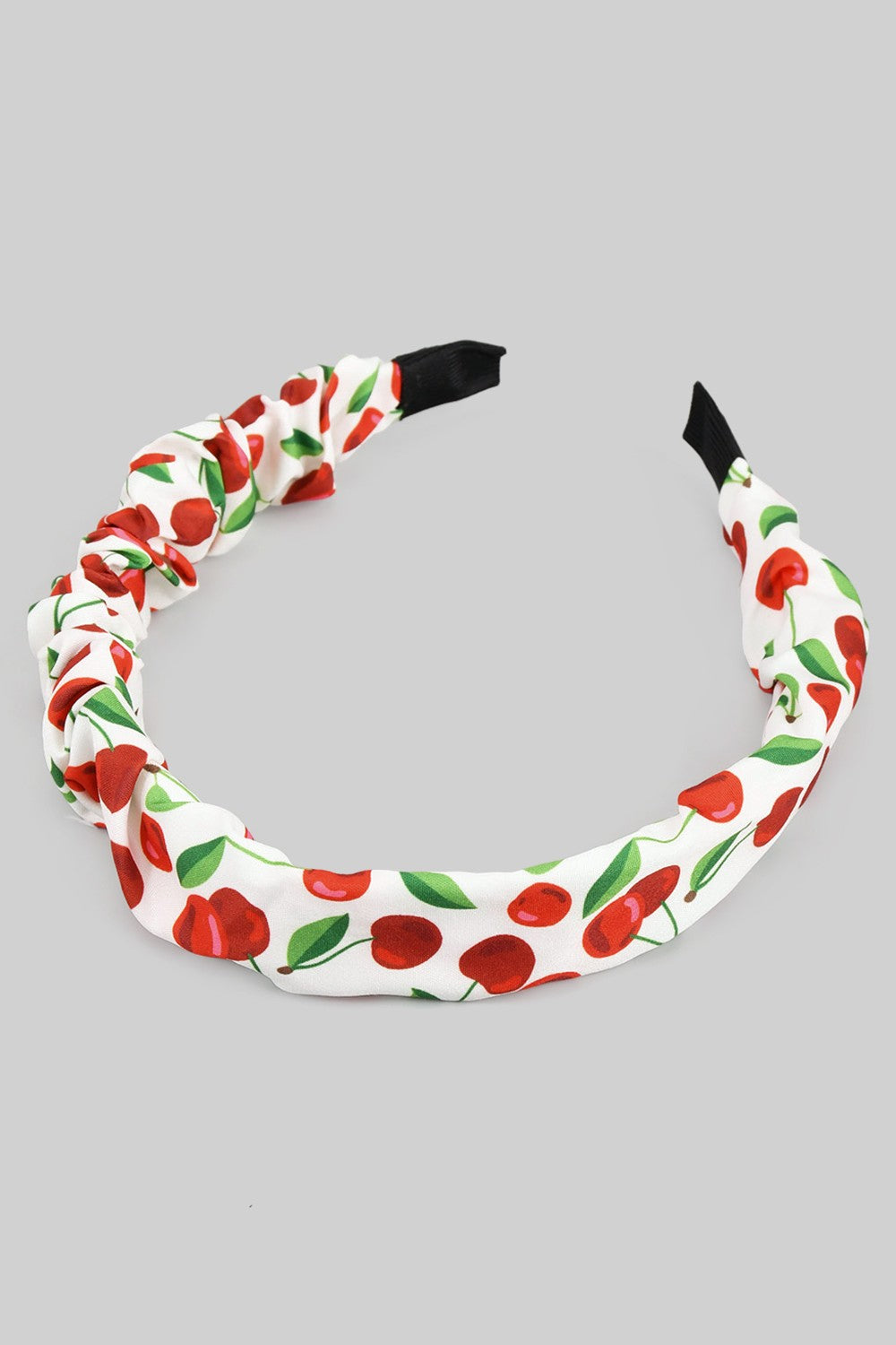 Ruffled Cherry Print Headband