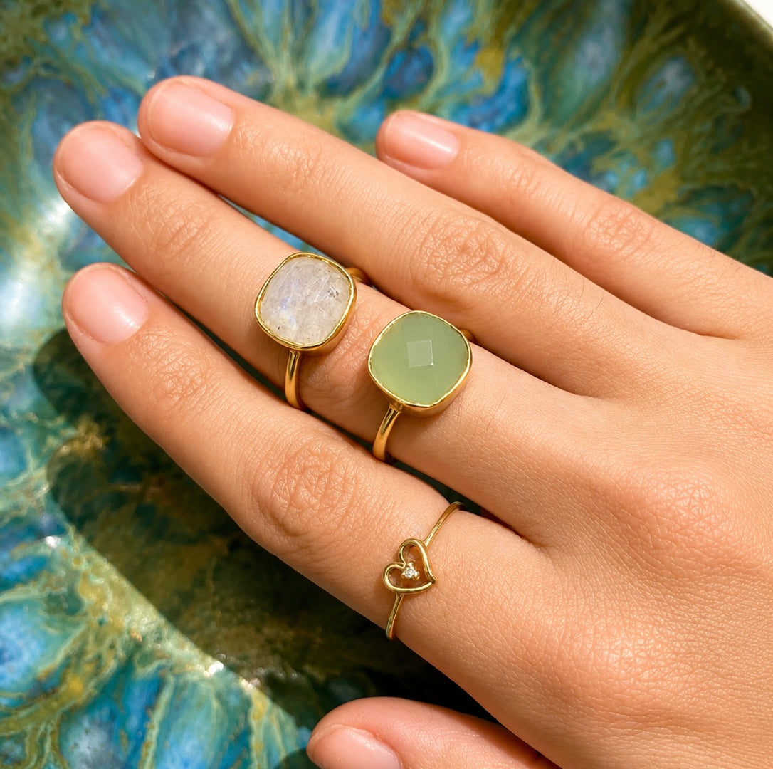 Jade Stone Gold Rings