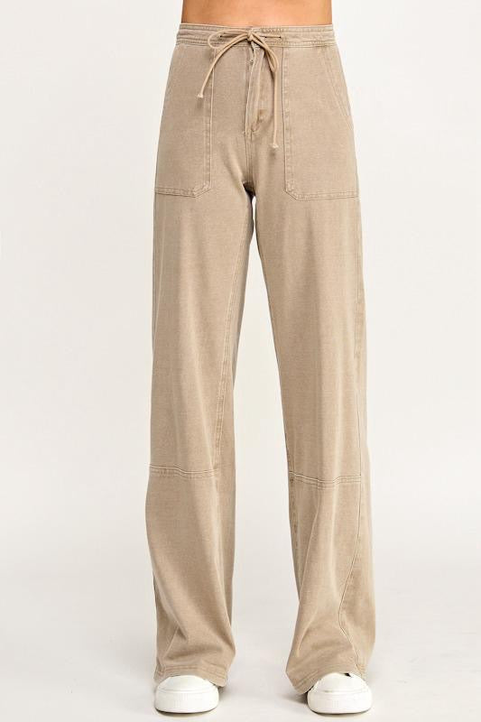 Knit Tie Cotton Cargo Pants
