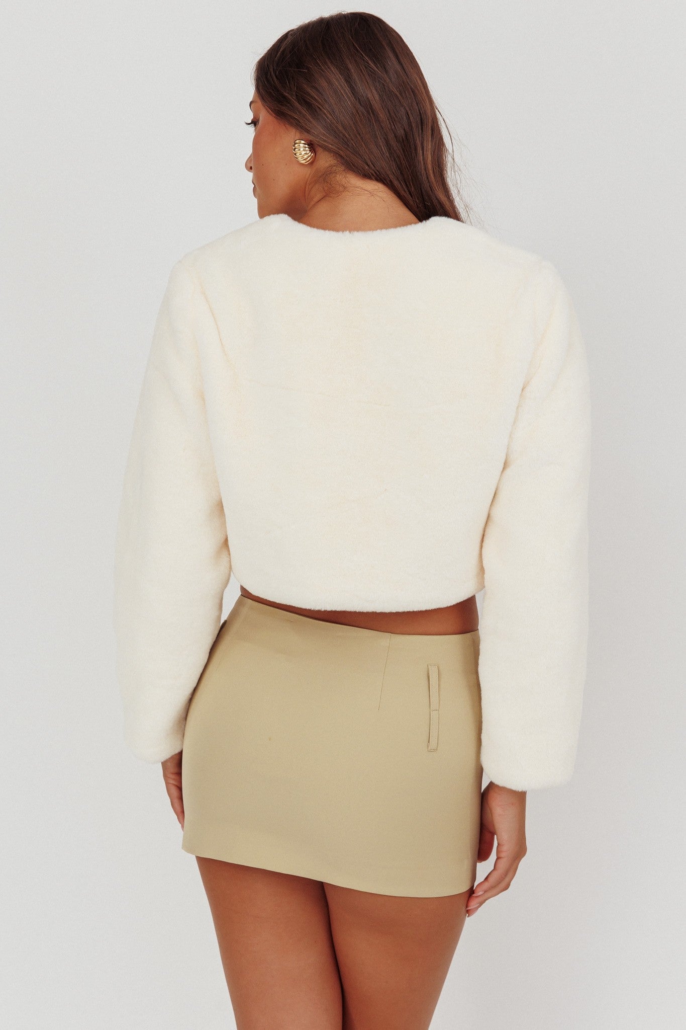 Snowy Button Crop Jacket