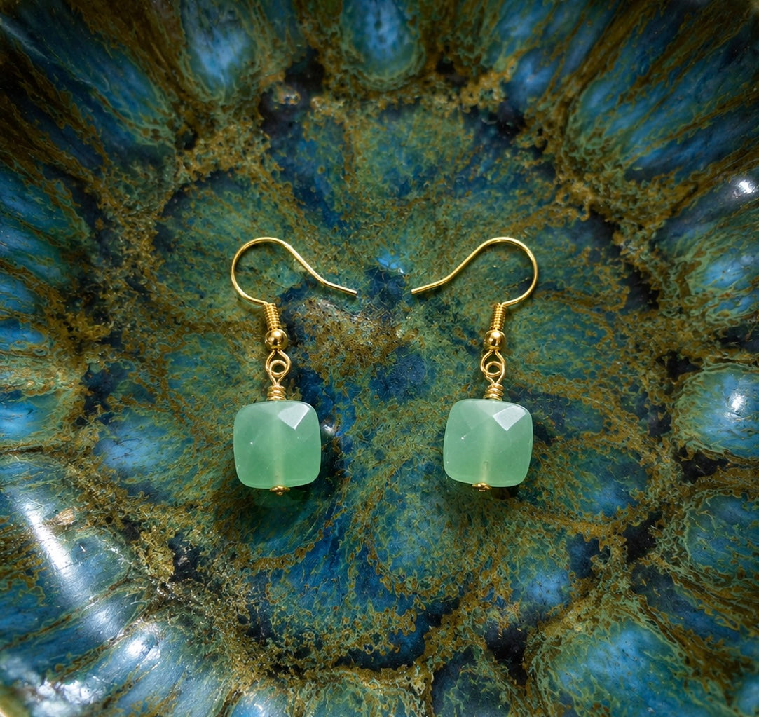 Jade Stone Dangle Earrings