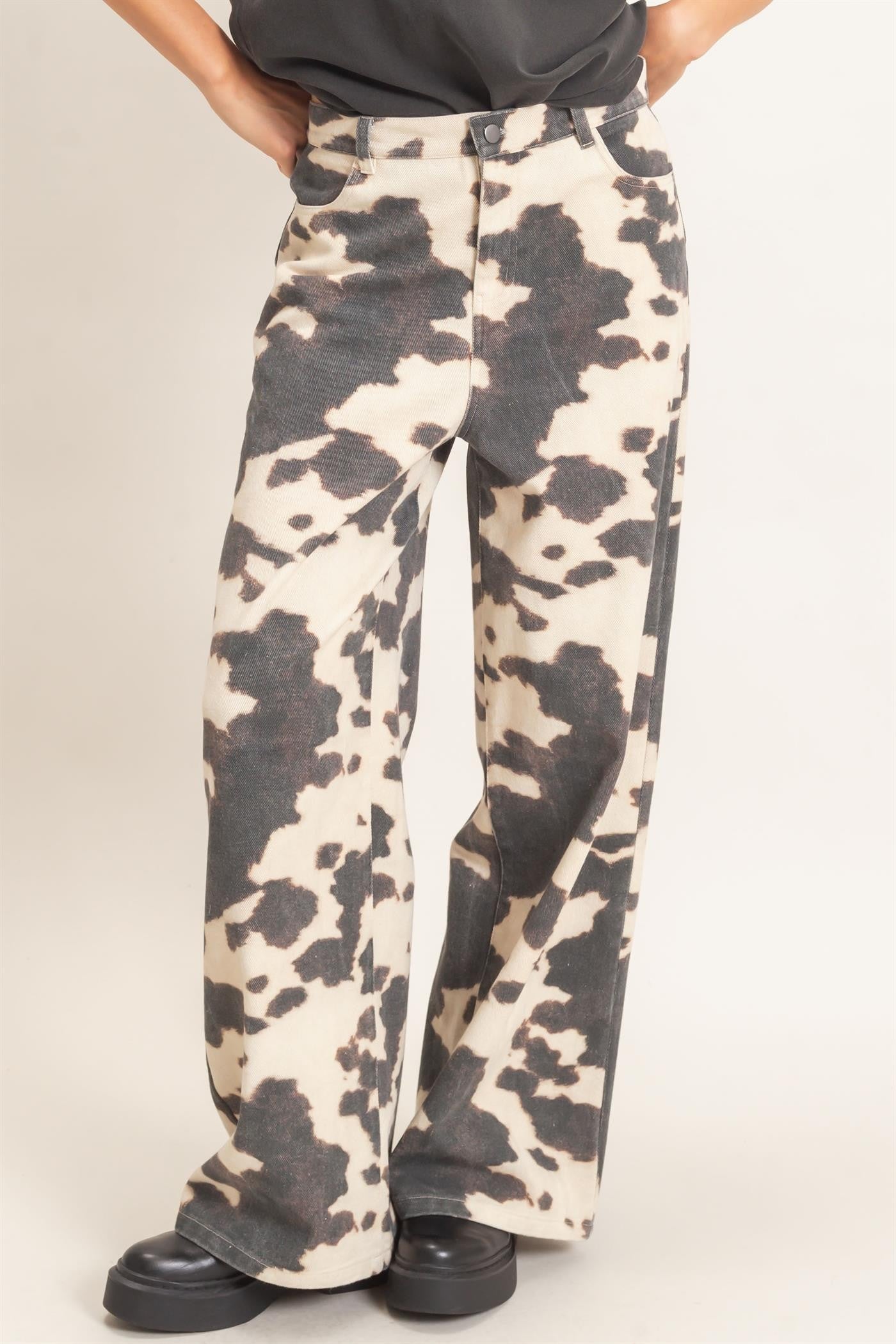 Moo-dy Cow Print Jeans