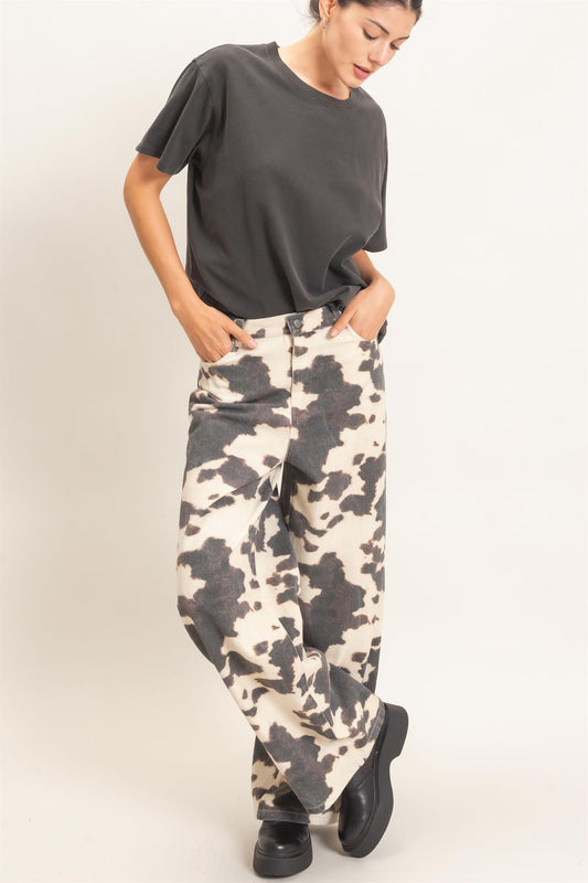Moo-dy Cow Print Jeans