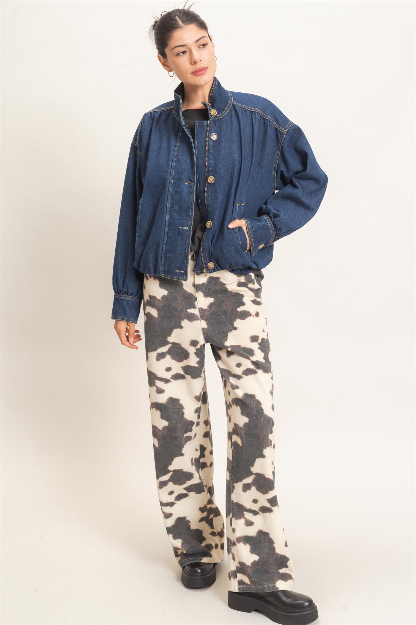 Moo-dy Cow Print Jeans