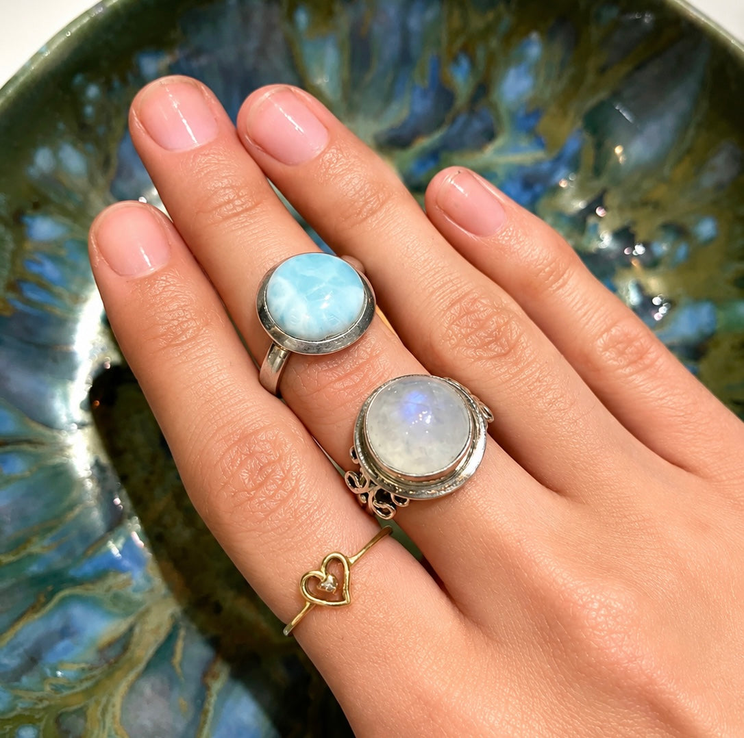 Jade Stone Sterling Silver Rings
