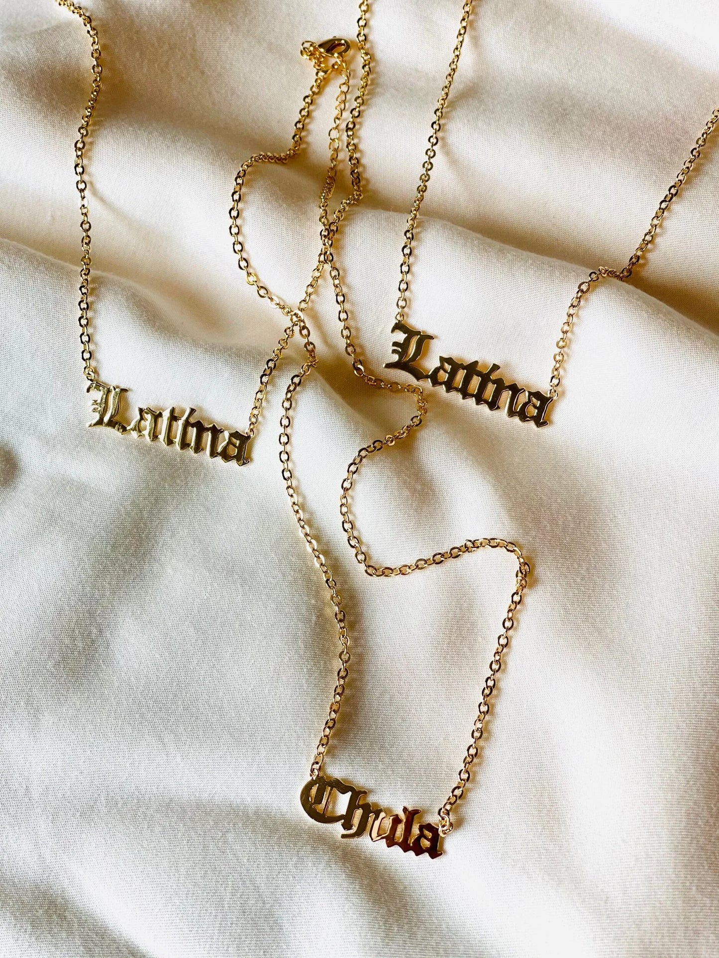 Proud Latina Script Necklaces