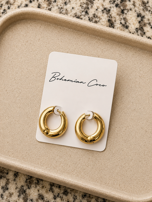 Moonpetal Hoop Earrings