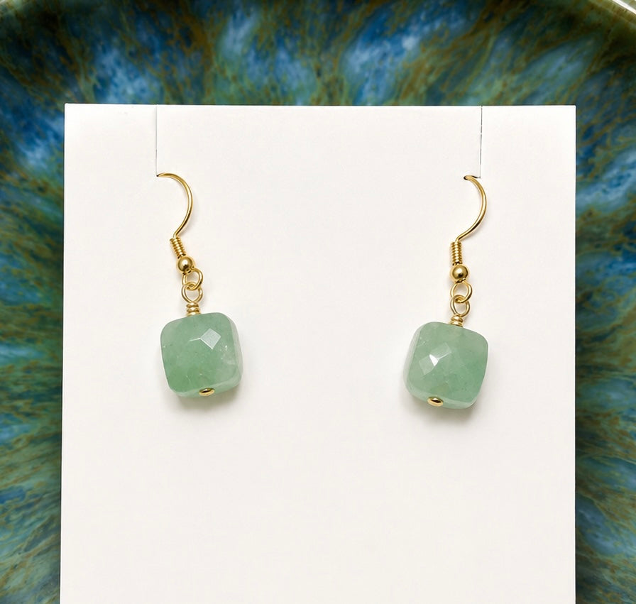 Jade Stone Dangle Earrings