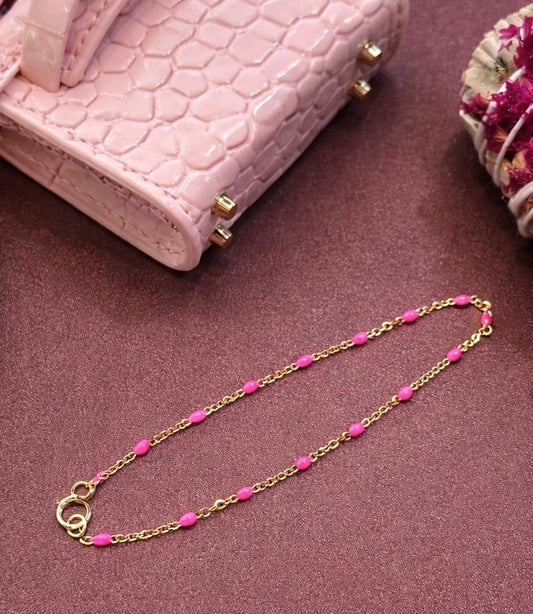 Pink Stone Enamel Bracelet