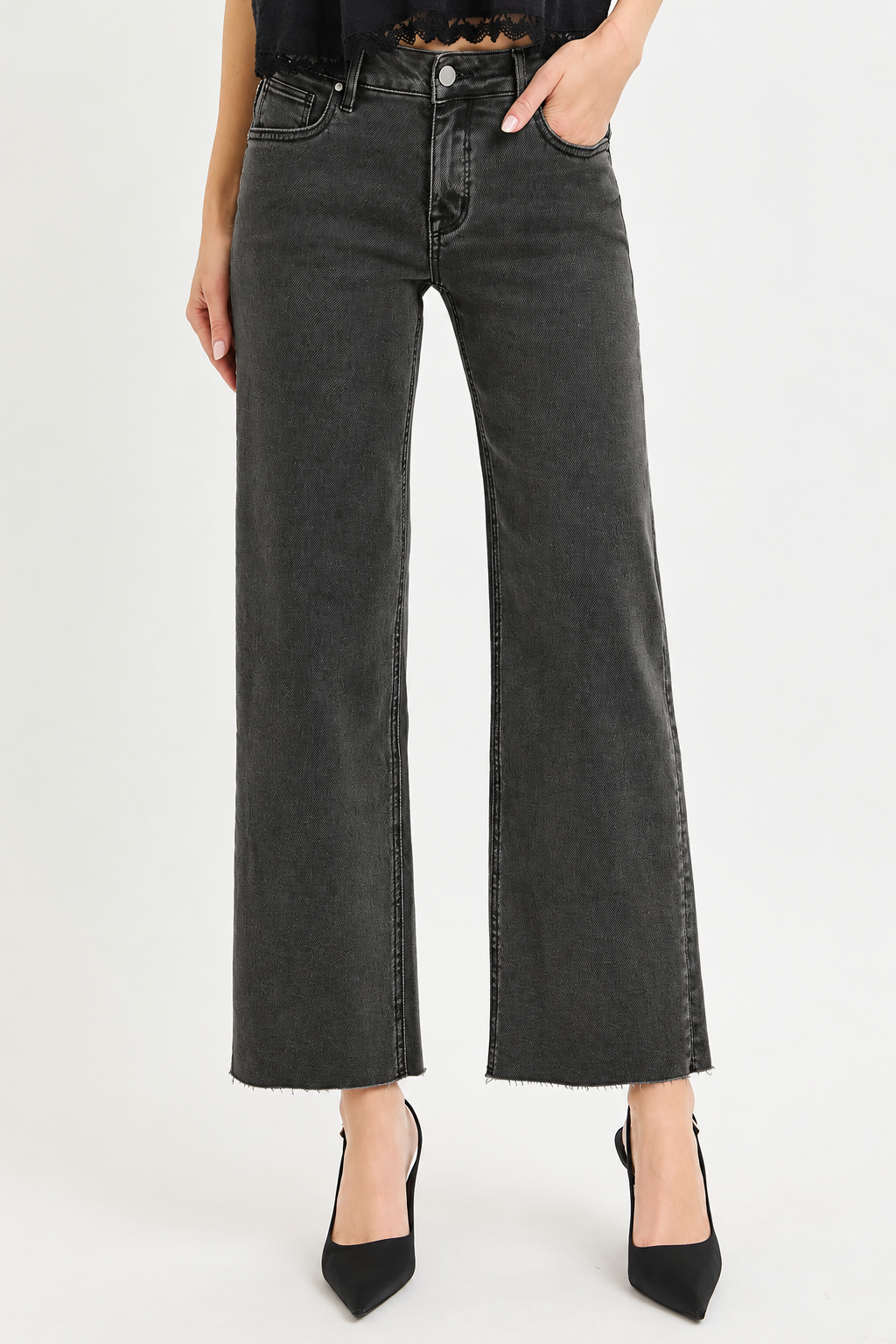 Forest Shadow Raw Hem Pants