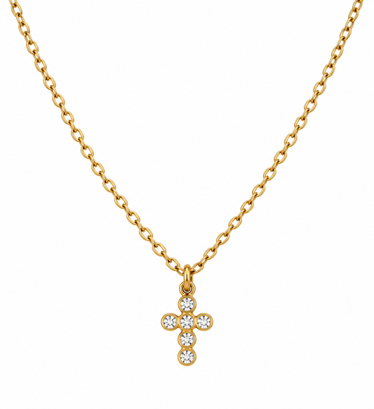 Bezel Cross Necklace