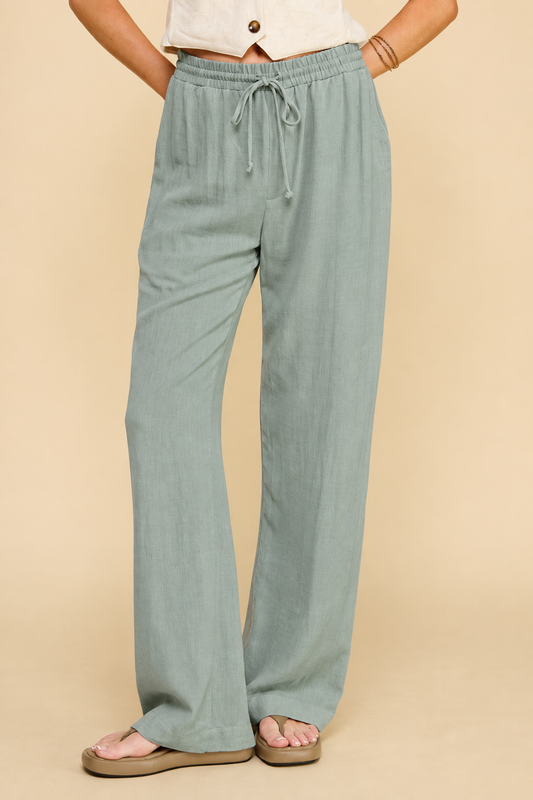 Evergreen Linen Pants