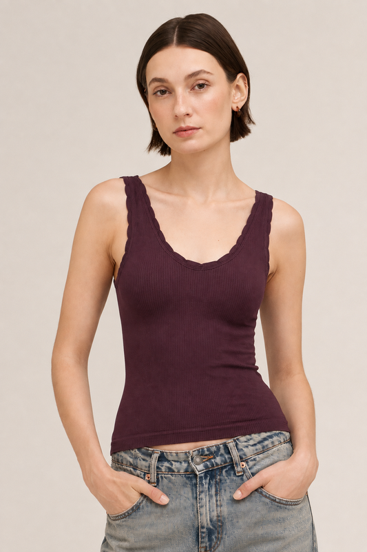 Reversible Scallop Edge Tank Top