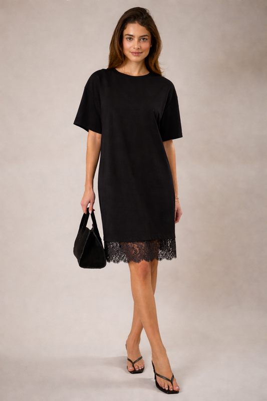 Liora T-Shirt Dress With Lace Detail