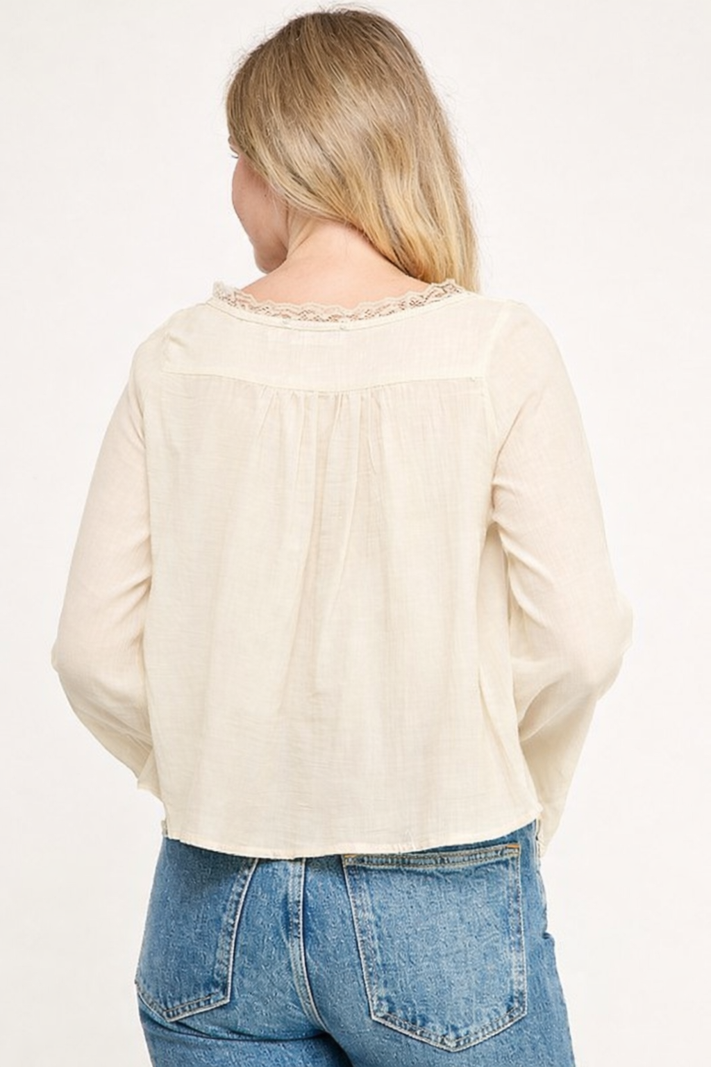 Prairie Lace Scoop Neck Blouse
